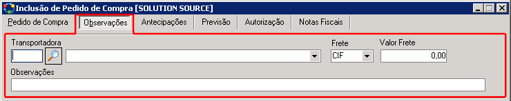 Aba observações - Pedido de compras.png