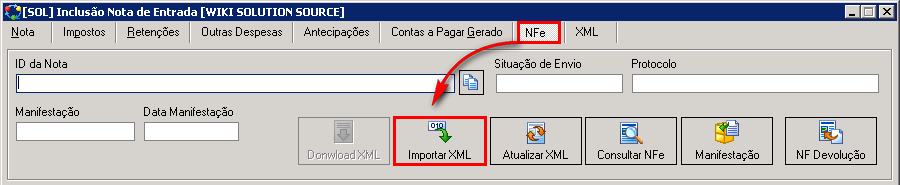 Aba NFe Botão Importar XML.png